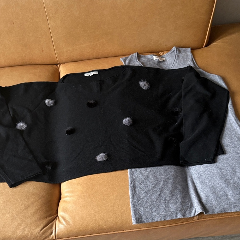 Black Sweater with Gray Accents